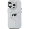 Karl Lagerfeld IML Choupette Head Metal Frame MagSafe dėklas telefonui Apple iPhone 15 Pro Max skaidrus