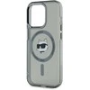 Karl Lagerfeld KLHMP15LHLSCHK Apple iPhone 15 Pro 6.1″ juodos spalvos kietas dėklas IML Metal Choupette Head Mag