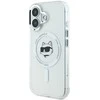 Karl Lagerfeld KLHMP16SHLSCHH Apple iPhone 16 6.1″ baltos spalvos kietas dėklas IML Metal Choupette Head MagSafe
