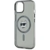 Karl Lagerfeld IML Choupette Head Metal Frame MagSafe dėklas telefonui Apple iPhone 15 juodos spalvos