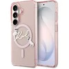 Karl Lagerfeld IML Choupette Karl Script Logo Magnetic dėklas skirtas Samsung Galaxy S26 Rožinė