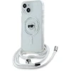 Apple iPhone 13 / 14 / 15 Karl Lagerfeld dėklas silikoninis Choupette Head MagSafe (KLHMP15SHCKHNT) skaidrus