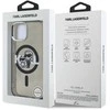 Karl Lagerfeld IML Glitter Karl and Choupette Sketch MagSafe dėklas Apple iPhone 15 juodos spalvos