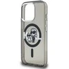 Karl Lagerfeld IML Glitter Karl and Choupette Sketch MagSafe dėklas Apple iPhone 15 Pro Max juodos spalvos