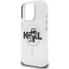 Karl Lagerfeld IML Glitter Karl and Choupette Sketch MagSafe dėklas Apple iPhone 15 Pro skaidrus