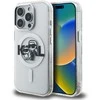 Karl Lagerfeld IML Glitter Karl and Choupette Sketch MagSafe dėklas Apple iPhone 15 Pro skaidrus