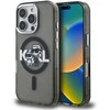 Karl Lagerfeld IML Glitter Karl and Choupette Sketch MagSafe dėklas Apple iPhone 16 Pro Max juodos spalvos