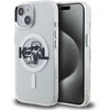 Karl Lagerfeld IML Glitter Karl and Choupette Sketch MagSafe dėklas Apple iPhone 15 skaidrus