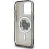 Karl Lagerfeld IML Glitter Karl and Choupette Sketch MagSafe dėklas Apple iPhone 15 Pro Max juodos spalvos