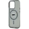 Karl Lagerfeld IML Karl Head Metal Frame MagSafe dėklas telefonui Apple iPhone 15 Pro juodos spalvos