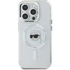 Karl Lagerfeld dėklas skirtas Apple iPhone 15 Pro Max compatible with MagSafe KLHMP15XHLSKIH (IML Metal K Head) baltos spalvos