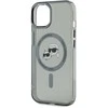 Karl Lagerfeld IML K&amp;CH Heads Metal Frame MagSafe dėklas telefonui Apple iPhone 15 juodos spalvos
