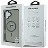 Karl Lagerfeld IML K&amp;CH Heads Metal Frame MagSafe Apple iPhone 16 dėklas telefonui juodos spalvos