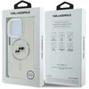 Karl Lagerfeld KLHMP16LHLSKCH Apple iPhone 16 Pro 6.3" baltos spalvos kietas dėklas IML Metal Karl&amp;Choupette Head M