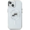 Karl Lagerfeld KLHMP14SHLSKCH Apple iPhone 14 6.1" dėklas telefonui baltos spalvos IML Metal Karl&amp;Choupette Head MagSafe