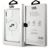 Karl Lagerfeld KLHMP14SHLSKCH Apple iPhone 14 6.1" dėklas telefonui baltos spalvos IML Metal Karl&amp;Choupette Head MagSafe