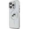 Karl Lagerfeld KLHMP14XHLSKCH Apple iPhone 14 Pro Max 6.7" dėklas telefonui baltos spalvos IML Metal Karl&amp;Choupette Head MagSafe