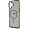 Karl Lagerfeld IML K&amp;CH Heads Metal Frame MagSafe Apple iPhone 16 dėklas telefonui juodos spalvos