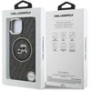 Karl Lagerfeld IML K&CH Heads Repeated Logo MagSafe dėklas Apple iPhone 15 juodos spalvos