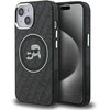 Karl Lagerfeld IML K&CH Heads Repeated Logo MagSafe dėklas Apple iPhone 15 juodos spalvos