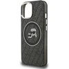 Karl Lagerfeld IML K&CH Heads Repeated Logo MagSafe dėklas Apple iPhone 15 juodos spalvos