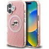 Karl Lagerfeld IML K&CH Heads Repeated Logo MagSafe dėklas Apple iPhone 16 rožinės spalvos