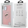 Karl Lagerfeld IML K&CH Heads Repeated Logo MagSafe dėklas Apple iPhone 15 rožinės spalvos