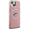 Karl Lagerfeld IML K&CH Heads Repeated Logo MagSafe dėklas Apple iPhone 15 rožinės spalvos