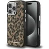 Karl Lagerfeld IML Leopard MagSafe dėklas Apple iPhone 16 Pro rudos spalvos