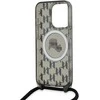 Apple iPhone 15 Pro Karl Lagerfeld Hardcase IML Crossbody Monogram Karl &amp; Choupette Head MagSafe (KLHMP15LHCKCKLCK) dėklas telefonui juodos spalvos