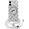 Karl Lagerfeld KLHMP16SHCKCKLCT Apple iPhone 16 6.1" dėklas telefonui skaidrus IML Crossbody Monogram Karl &amp; Choupette Head MagSafe