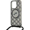 Apple iPhone 15 Pro Karl Lagerfeld Hardcase IML Crossbody Monogram Karl &amp; Choupette Head MagSafe (KLHMP15LHCKCKLCK) dėklas telefonui juodos spalvos