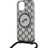 Apple iPhone 13 / 14 / 15 Karl Lagerfeld Hardcase IML Crossbody Monogram Karl &amp; Choupette Head MagSafe (KLHMP15SHCKCKLCK) dėklas telefonui juodos spalvos