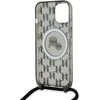 Apple iPhone 13 / 14 / 15 Karl Lagerfeld Hardcase IML Crossbody Monogram Karl &amp; Choupette Head MagSafe (KLHMP15SHCKCKLCK) dėklas telefonui juodos spalvos