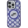 Karl Lagerfeld IML Monogram K&CH Heads MagSafe Apple iPhone 16 Pro dėklas telefonui violetinės spalvos