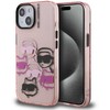 Karl Lagerfeld IML Multi K&CH Heads dėklas Apple iPhone 15 rožinės spalvos