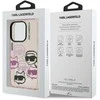 Karl Lagerfeld IML Multi K&CH Heads dėklas Apple iPhone 15 Pro Max rožinės spalvos