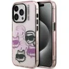 Karl Lagerfeld IML Multi K&CH Heads dėklas Apple iPhone 15 Pro rožinės spalvos