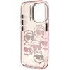 Karl Lagerfeld IML Multi K&CH Heads dėklas Apple iPhone 15 Pro rožinės spalvos