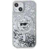 Karl Lagerfeld KLHMP15SLGCHSGH Apple iPhone 15 /14 / 13 6.1″ kietas dėklas skaidrus Liquid Glitter Choupette