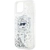 Karl Lagerfeld KLHMP15SLGCHSGH Apple iPhone 15 /14 / 13 6.1″ kietas dėklas skaidrus Liquid Glitter Choupette