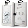 Karl Lagerfeld Liquid Glitter Karl and Choupette Heads MagSafe dėklas telefonui Apple iPhone 15 Pro skaidrus