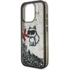 Karl Lagerfeld Liquid Glitter Scattered Choupette dėklas Apple iPhone 16 Pro Max juodos spalvos