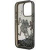 Karl Lagerfeld Liquid Glitter Scattered Choupette dėklas Apple iPhone 16 Pro Max juodos spalvos
