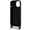 Apple iPhone 15 Karl Lagerfeld dėklas juodos spalvos Crossbody silikoninis Ikonik (KLHCP15SSCBSKNK) juodos spalvos