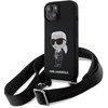 Karl Lagerfeld KLHCP15SSCBSKNK Apple iPhone 15/ 14 / 13 6.1″ kietas dėklas juodos spalvos Crossbody Silicone Ikon