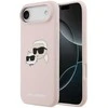 Karl Lagerfeld Liquid Silicone Double Heads MagSafe dėklas skirtas Apple iPhone 17 Air rožinės spalvos