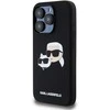 Apple iPhone 15 Pro Karl Lagerfeld dėklas silikoninis Karl &amp; Choupette Magsafe (KLHMP15LSKCHPPLK) juodos spalvos