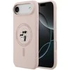 Karl Lagerfeld Liquid Silicone Karl and Choupette MagSafe dėklas skirtas Apple iPhone 17 Air rožinės spalvos