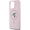 Apple iPhone 15 Pro Karl Lagerfeld dėklas silikoninis Karl & Choupette Magsafe (KLHMP15LSCMKCRHP) rožinės spalvos